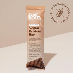 Free Soul Vegan Protein Bars 12 x 50g | Plant Based Chocolate Protein Bars | Delicious Dairy Free, Low Sugar, Low Carb Bars | Sucralose Free, Gluten Free | 15g of Protein per Bar