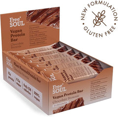 Free Soul Vegan Protein Bars 12 x 50g | Plant Based Chocolate Protein Bars | Delicious Dairy Free, Low Sugar, Low Carb Bars | Sucralose Free, Gluten Free | 15g of Protein per Bar