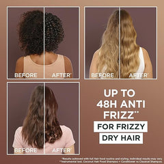 Garnier Hair Food 3-in-1 Hair Treatment Mask, Smooths and Nourishes, For Frizzy & Curly Hair, No Silicones, Vegan Formula, Coconut Oil, Ultimate Blends, 400ml (Packing and Ingredients may vary)