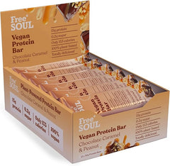 Free Soul Vegan Protein Bars 12 x 50g | Plant Based Chocolate Protein Bars | Delicious Dairy Free, Low Sugar, Low Carb Bars | Sucralose Free, Gluten Free | 15g of Protein per Bar