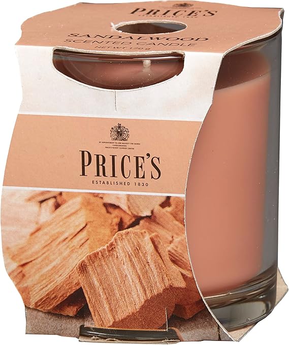 Price's - Sandalwood Jar Candle - Classic, Woody, Quality Fragrance - Long Lasting Scent - Up to 45 Hour Burn Time [Energy Class A]