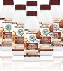 Garnier Ultimate Blends Coconut Conditioner For Curly Hair | Coconut Hair Food Conditioner by Garnier Ultimate Blends | 98 Percent Natural Origin Ingredients | 350 ml Pack of 6