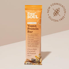 Free Soul Vegan Protein Bars 12 x 50g | Plant Based Chocolate Protein Bars | Delicious Dairy Free, Low Sugar, Low Carb Bars | Sucralose Free, Gluten Free | 15g of Protein per Bar