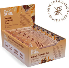 Free Soul Vegan Protein Bars 12 x 50g | Plant Based Chocolate Protein Bars | Delicious Dairy Free, Low Sugar, Low Carb Bars | Sucralose Free, Gluten Free | 15g of Protein per Bar