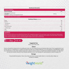 WeightWorld Ashwagandha Gummies 1200mg - 120 Gummies - 2 Months Supply - Natural Raspberry Flavour - High Strength Ashwagandha Root Extract Supplement - Vegan & Gluten-Free - Not Ashwagandha Capsules or Tablets