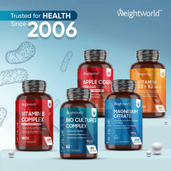 WeightWorld Bio Cultures Complex Probiotics and Prebiotics - 77 Billion CFU - 20 Live Bacterial Cultures - 60 Probiotic Complex Capsules for Women & Men - Lactobacillus Acidophilus, Gasseri, Rhamnosus & Reuteri