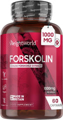 WeightWorld Forskolin Capsules 1000mg - 60 Vegan Capsules - Coleus Forskohlii Extract - Keto & Low Carb Diet Friendly Supplement for Men & Women - Allergen & GMO-Free