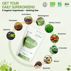 WeightWorld Organic Super Greens Powder 200g (40 Servings) – Vitamins & Mineral Rich Green Powder - Soil Association Certified - Blend of Greens and Superfood Powder - GMO Free & Alkaline Superfood Powder