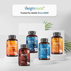 WeightWorld Gentle Iron Tablets High Strength 28mg - 400 Vegan Iron Bisglycinate Tablets (6+ Months Supply) - High Absorption Iron Supplements for Women and Men - Energy Tablets for Tiredness