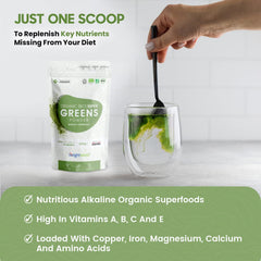WeightWorld Organic Super Greens Powder 200g (40 Servings) – Vitamins & Mineral Rich Green Powder - Soil Association Certified - Blend of Greens and Superfood Powder - GMO Free & Alkaline Superfood Powder