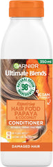 Garnier Ultimate Blends Shampoo For Damaged Hair | Papaya Hair Food Shampoo by Garnier Ultimate Blends | 98 Percent Natural Origin Ingredients | 350 ml Pack of 6