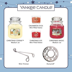 Yankee Candle Gift Set 2 Medium Jar Scented Candles2 Filled Votives Wick Trimmer and Illuma-Lid Candle Topper 6-Piece Candle Set Gifts for Women