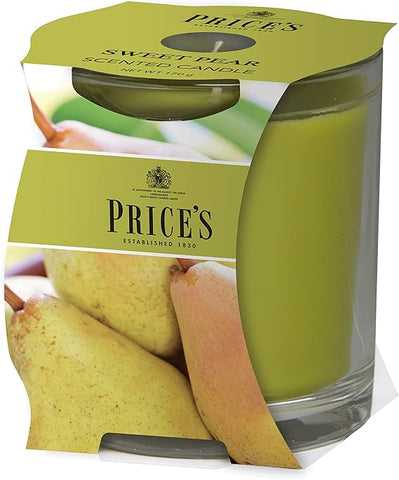 Price's - Sweet Pear Jar Candle - Sweet, Fruity, Quality Fragrance - Long Lasting Scent - Up to 45 Hour Burn Time [Energy Class A]
