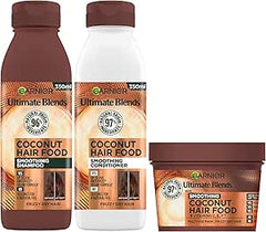 Garnier Nourishing and Smoothing Hair Food Coconut and Macadamia 3 in 1 Hair mask set For Frizzy Hair