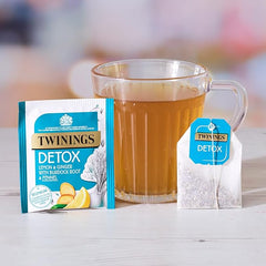 Twinings Superblends Detox - Lemon, Ginger & Burdock Root Herbal Tea Infusion with Fennel & Selenium, 80 x Biodegradable Tea Bags