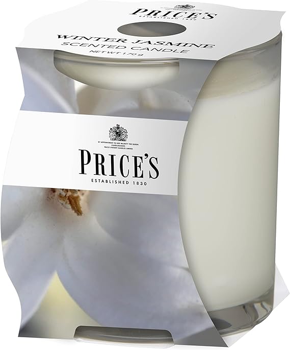 Price's - Winter Jasmine Jar Candle - Calming, Fresh, Quality Fragrance - Long Lasting Scent - Up to 45 Hour Burn Time [Energy Class A]