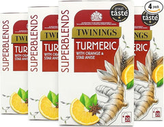 Twining Superblends Turmeric Tea - Orange & Star Anise Herbal Tea Infusion, Digestion Support After Meals, 80 x Biodegradable Tea Bags