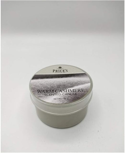 Price's - Warm Cashmere Tin Candle - Delicate, Sweet, Oriental Fragrance - Long Lasting Scent - Ideal for All Occasions [Energy Class A]