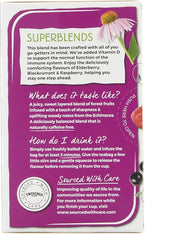 Twinings Superblends Immune Support Tea - Blackcurrant, Raspberry & Elderberry Herbal Tea Infusion with Echinacea Root & Vitamin D, 80 x Biodegradable Tea Bags