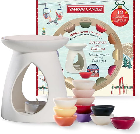 Yankee Candle Christmas Scented Wax Melt Discovery Gift Set | 12 Scented Wax Melts, 1 Wax Melt Burner & 1 Unscented Tea Light | Après Ski Collection | Perfect Christmas Gifts for Women