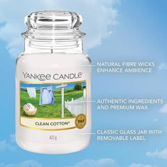 Yankee Candle Scented Candle | Clean Cotton Large Jar | Long Burning Candles: up to 150 Hours | Perfect Gifts for Women