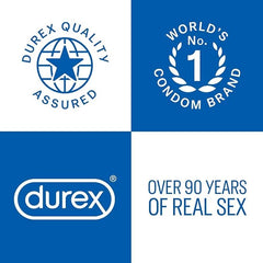 Durex Thin Feel Extra Lubricated Condoms, Pack of 3 x 12 Condoms, Total 36 Condoms