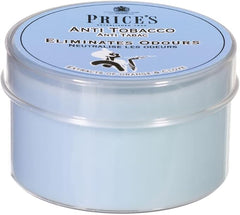 Price's - Anti-Tobacco Tin Candles - Odour Eliminating - Made with Orange and Clove Extracts - Clean, Fresh, Quality Fragrance - Long Lasting Scent [Energy Class A]