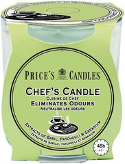 Price's - Chef's Jar Candle - Odour Eliminating Candle - Made with Basil, Patchouli & Geranium Extracts - Clean, Fresh, Quality Fragrance - Long Lasting Scent (Pack of 2)