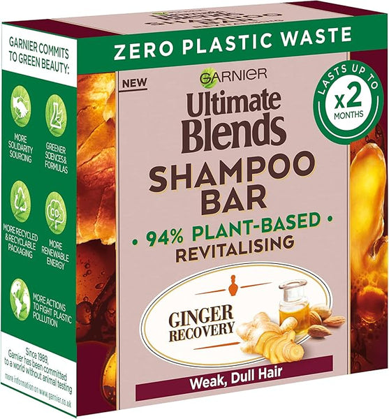 Garnier Ultimate Blends Ginger Recovery Revitalising Shampoo Bar Weak, Dull Hair 60g