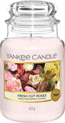 Yankee Candle Scented Candle | Fresh Cut Roses Large Jar | Long Burning Candles: up to 150 Hours | Perfect Gifts for Women