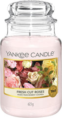 Yankee Candle Scented Candle | Fresh Cut Roses Large Jar | Long Burning Candles: up to 150 Hours | Perfect Gifts for Women