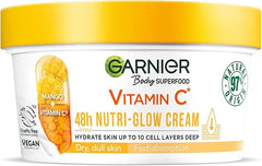 Garnier Body Superfood, Nutri Glow Body Cream, Vitamin C & Mango, for Dry & Dull Skin, Brightening & Glowing, Nourishing & Fast Absorbing, Vegan Formula, Approved by Cruelty Free International, 300ml