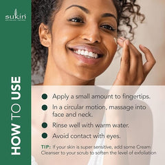 Sukin Signature Revitalising Facial Scrub 200ml -with Bamboo, Walnut Shells & Aloe Vera; cruelty free & vegan friendly - uses gentle granules to lightly exfoliate the skin, removing dirt & impurities.