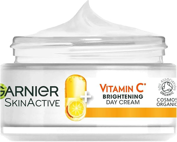 Garnier Vitamin C Brightening Day Cream 50ml, Face Moisturiser to Nourish Skin, Smooth Lines & Boost Glow, With Vitamin C and Super Citrus For Radiant, Healthy Skin