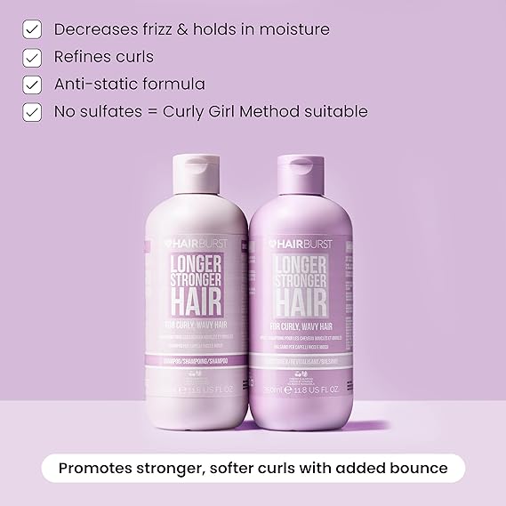 HAIR BURST Wavy & Curly Hair Shampoo and Conditioner Set Sulfate, SL