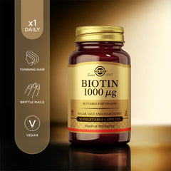 Solgar-Biotin 1000 mcg Vegetable Capsules - Pack of 50
