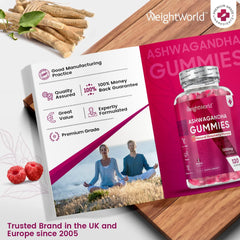 WeightWorld Ashwagandha Gummies 1200mg - 120 Gummies - 2 Months Supply - Natural Raspberry Flavour - High Strength Ashwagandha Root Extract Supplement - Vegan & Gluten-Free - Not Ashwagandha Capsules or Tablets