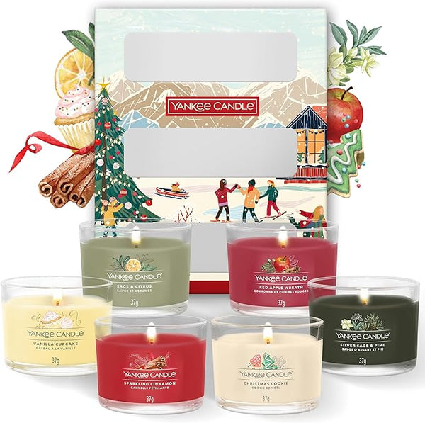 Yankee Candle Christmas Scented Candles Gift Set | 6 Mini Filled Votive Candles | Après Ski Collection | Perfect Christmas Gifts for Women