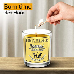 Price's - Household Pet Jar Candle - Odour Eliminating Candle - Made With Orange, Lemon & Thyme Extracts - Clean, Fresh, Quality Fragrance - Long Lasting Scent [Energy Class A]