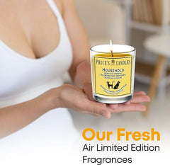 Price's - Household Pet Jar Candle - Odour Eliminating Candle - Made With Orange, Lemon & Thyme Extracts - Clean, Fresh, Quality Fragrance - Long Lasting Scent [Energy Class A]