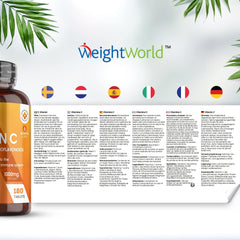 WeightWorld Vitamin C 1000mg – 180 High Strength Vitamin C Tablets with Rosehip & Bioflavonoids - Vegan Vitamin C Supplement (As Ascorbic Acid) for Immune System – Energy Tablets for Men & Women