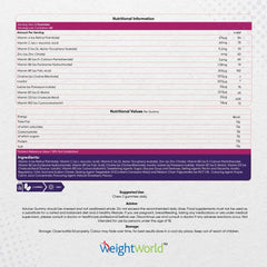 WeightWorld Multivitamin Gummies for Women & Men - 2 Months Supply - 13 Multivitamins & Minerals - 120 Vitamin Gummies - With Vitamin C, A, D, B, Biotin & Zinc - Strawberry Flavoured Chewable Multivitamins Adults