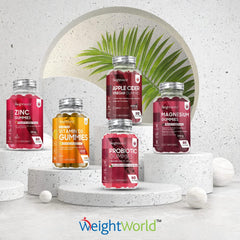 WeightWorld Probiotic Gummies with Prebiotic - 90 Tasty & Vegan Gummies - 2000 Million CFU - Spore-Forming Bacillus Coagulans & Inulin - Gut-Friendly Pre and Probiotics - Digestion Supplement for Women & Men