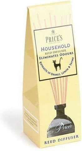 Price's - Household Reed Diffuser - Pet Odour Eliminating - Orange, Lemon & Thyme Scent - Clean, Fresh, Quality Fragrance - Long Lasting Scent