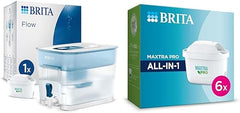 BRITA Flow XXL Water Filter Tank incl. 1x MAXTRA PRO All-in-1 cartridge & MAXTRA PRO All-in-1 Water Filter Cartridge 6 Pack - Original BRITA refill reducing impurities, chlorine, pesticides