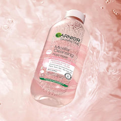 Garnier Micellar Rose Water For Dull Skin 400 ml, Glow Boosting Face Cleanser and Makeup Remover, Recognised By The British Skin Foundation, Use With Reusable Micellar Eco Pads
