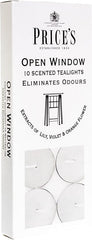 Price's - Open Window Tealights - Pack of 10 - Odour Eliminating Tealights - Made with Lily, Violet and Orange Flower Extracts - Clean, Fresh, Quality Fragrance - Long Lasting Scent [Energy Class A]