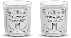 Price's - Open Window Jar Candle - Odour Eliminating Candle - Made with Lily, Violet and Orange Flower Extracts - Clean, Fresh, Quality Fragrance - Long Lasting Scent (Pack of 2)