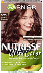 Garnier Nutrisse Ultra Color, Permanent Hair Dye, Intense Colour, For All Hair Types, 5.25 Frosted Chestnut, Brown
