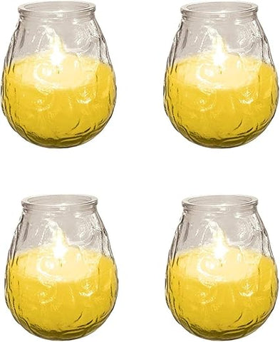 Price's Candles Pack of 4 Citronella Candles | Citronella Candle Perfect for Enjoying Outdoors | Outdoors Great for BBQ's, Picnics or Camping, Yellow [Energy Class A]